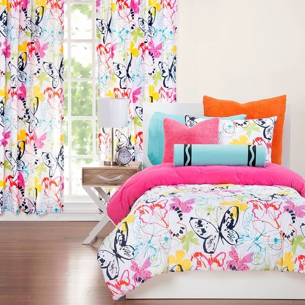 Shop Crayola Flutterby Artsy Butterfly 3 Piece Comforter Set On