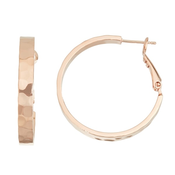 rose gold square hoop earrings