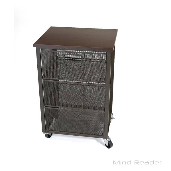 Shop Mind Reader 3 Tier Metal Mesh Drawer Mobile Cart Black