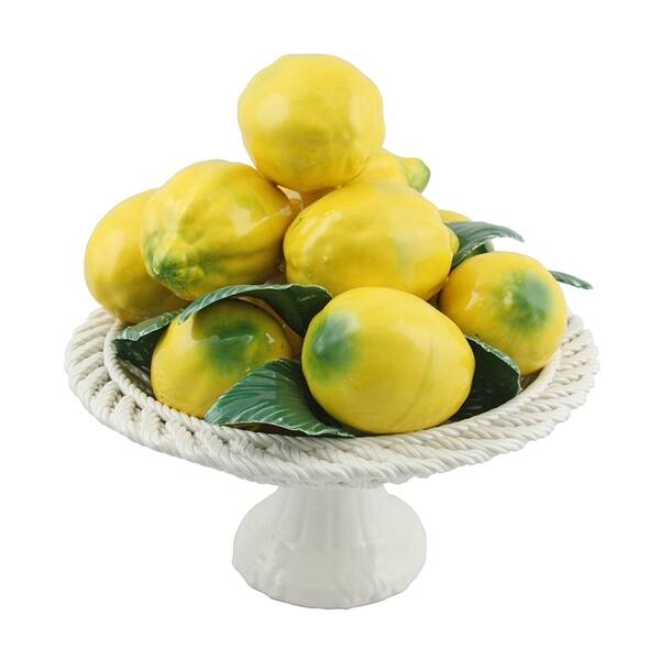 Authentic Italian Capodimonte Pyramid Bowl Of Lemons On Base Overstock 18107150