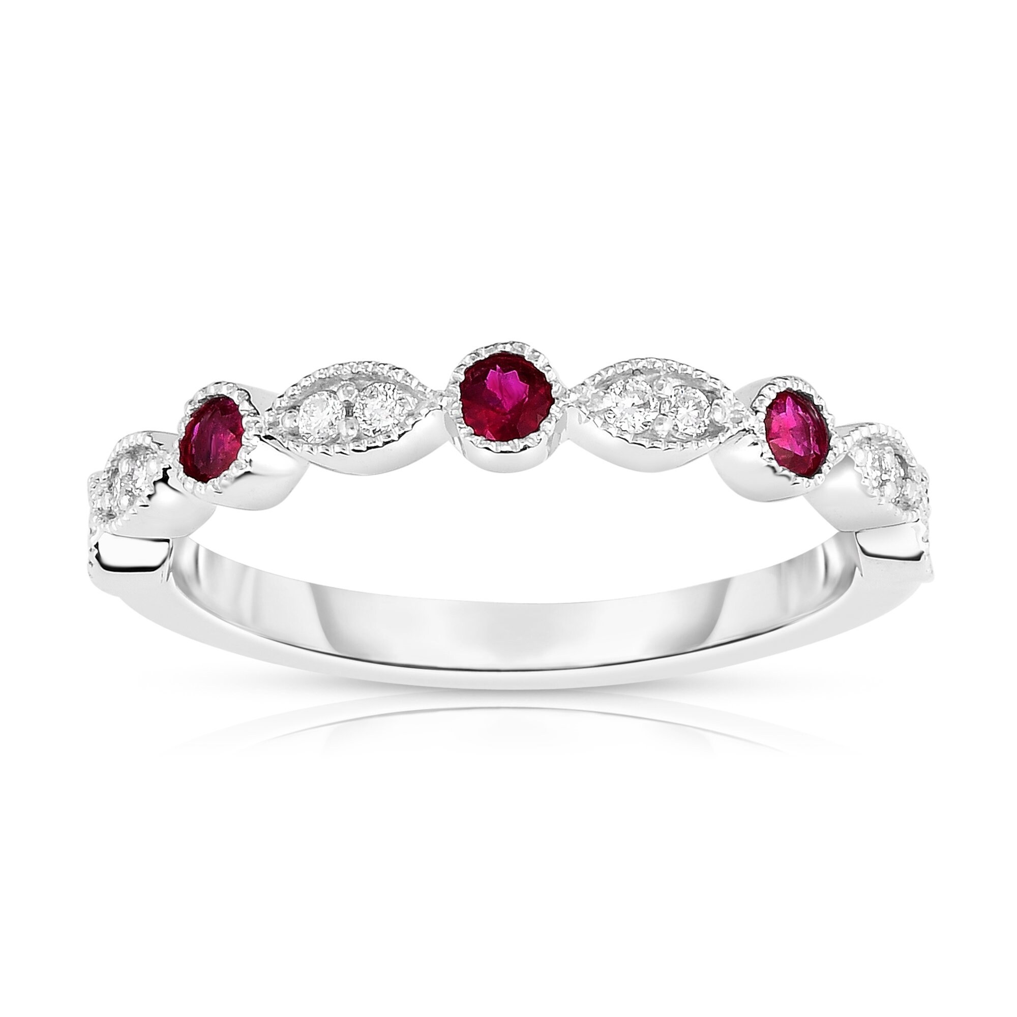 Noray Designs 14K White Gold .30ct TGW Ruby /& Diamond