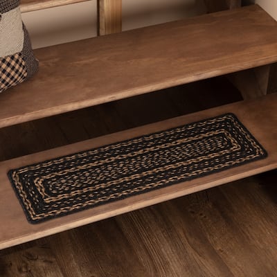 Black Primitive Flooring VHC Farmhouse Stair Tread Jute Rectangle - 8.5x27