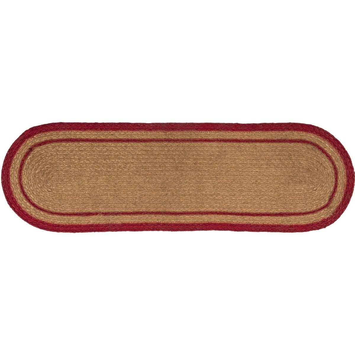 thumbnail image 2 of VHC Brands Heritage Farms Jute Primitive Stair Tread – 8.5x27 Oval, Crow Star Print, Latex Backing, Braided 2 of 6