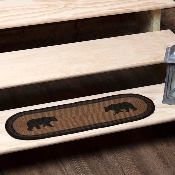 Wyatt Bear Oval Jute Stair Tread - 8.5" x 27"