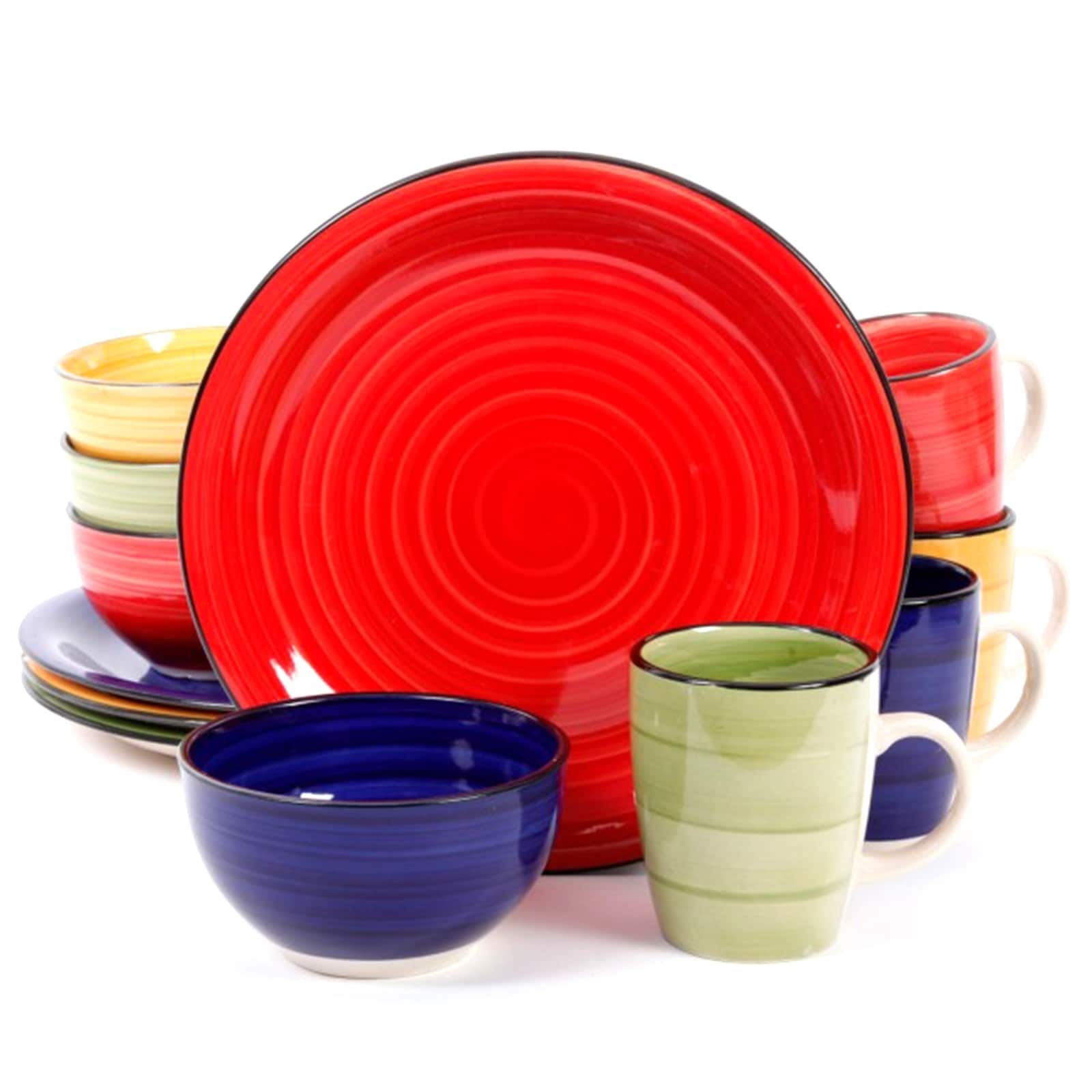 Multi colored dish sets best sale