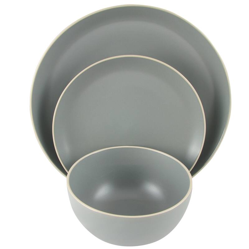 Gibson Home Rockaway 12-Piece Dinnerware Set in Grey