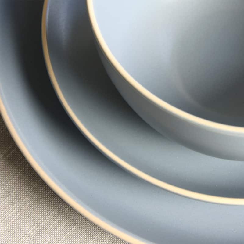 Gibson Home Rockaway 12 Pece Dinnerware in Matte Blue Set