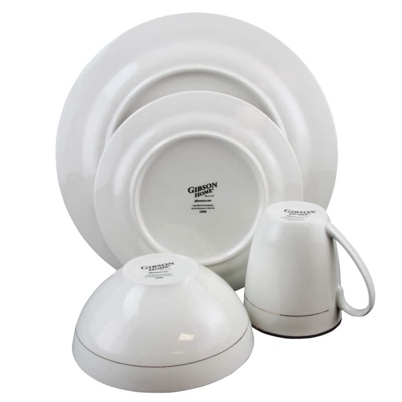 Gibson Home Palladine 16 pc Dinnerware Double Gold Banded Set