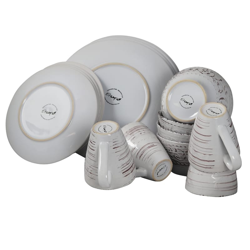 Elama Malibu Sands 16-Piece Dinnerware Set in Shell