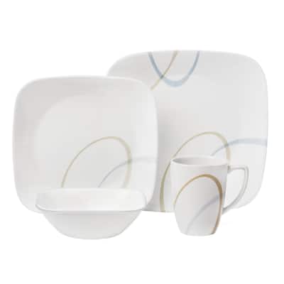 Corelle Square Sand and Sky 16-Piece Dinnerware Set (Service for 4)