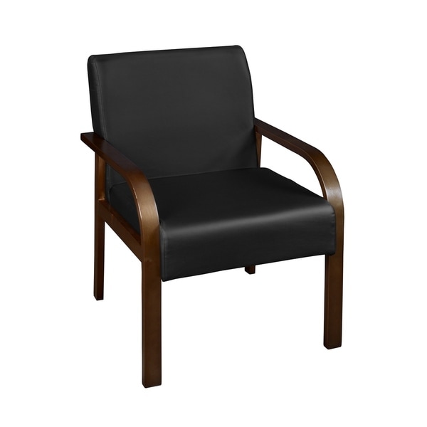 Copper Grove Matthiola Bentwood Lounge Side Chair- Mocha Walnut/Black Vinyl