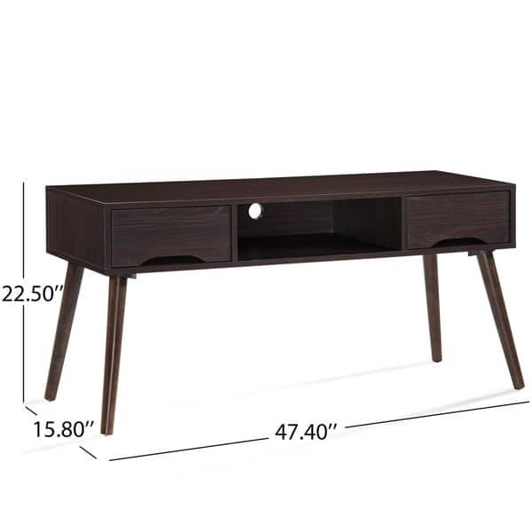 dimension image slide 2 of 2, Frieda Mid Century Modern Wood TV Stand with Drawers by Christopher Knight Home