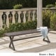 preview thumbnail 2 of 9, Rolando Outdoor Aluminum Dining Bench by Christopher Knight Home Brown