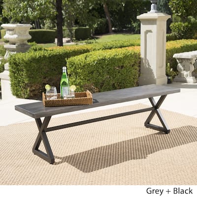 Rolando Outdoor Aluminum Dining Bench by Christopher Knight Home