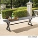 preview thumbnail 3 of 9, Rolando Outdoor Aluminum Dining Bench by Christopher Knight Home Grey