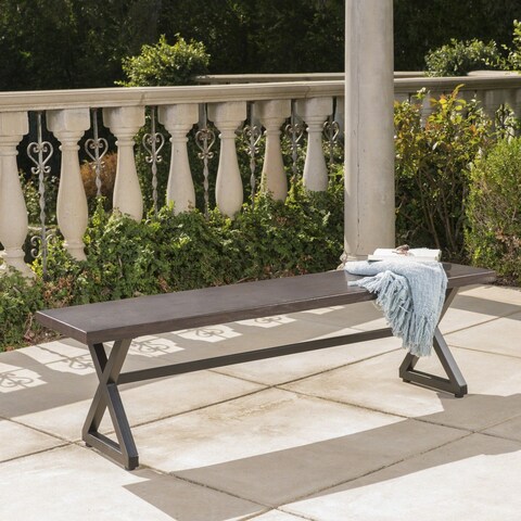 Rolando Outdoor Aluminum Dining Bench by Christopher Knight Home