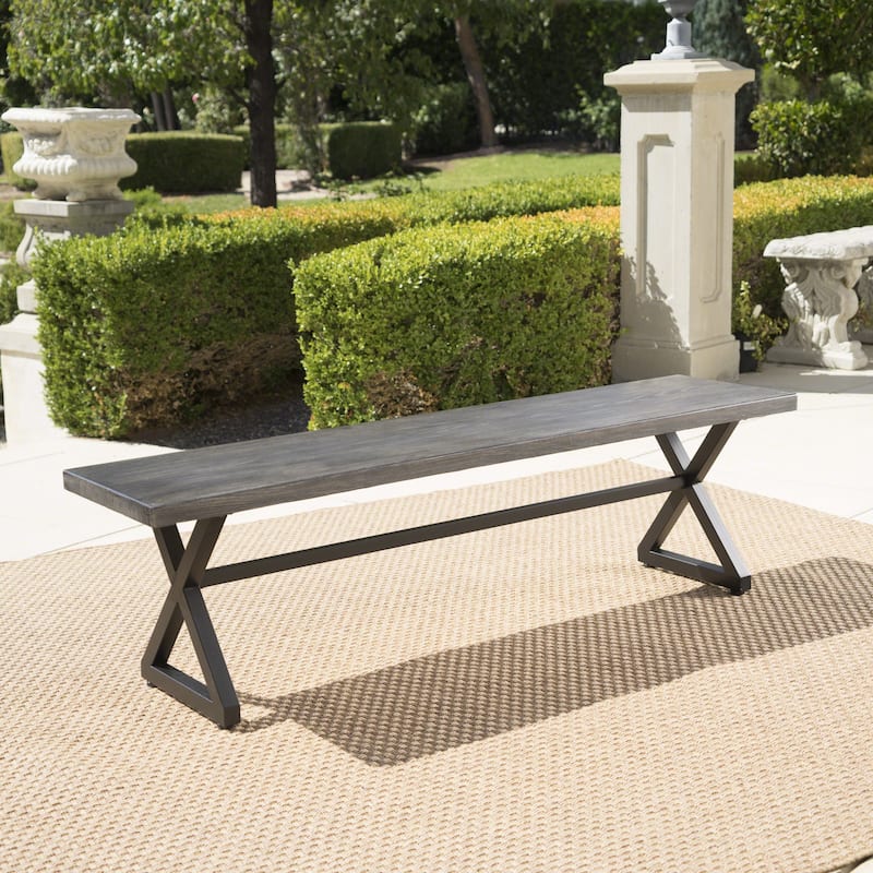 Rolando Outdoor Aluminum Dining Bench by Christopher Knight Home