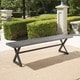 preview thumbnail 8 of 9, Rolando Outdoor Aluminum Dining Bench by Christopher Knight Home