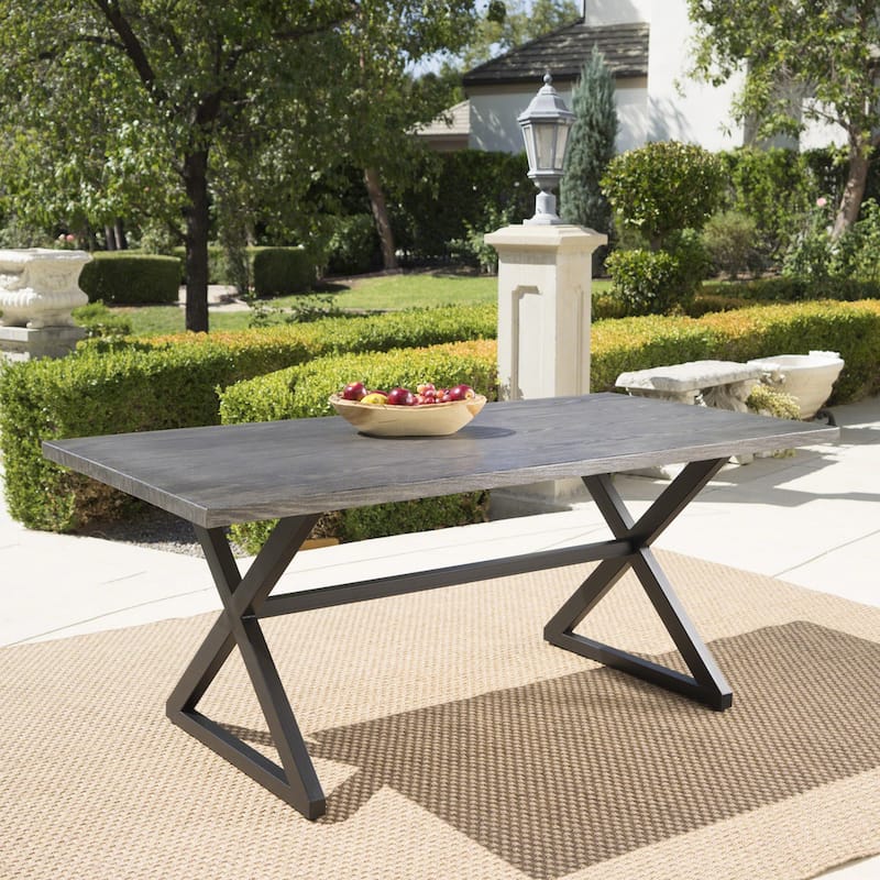 Rolando Outdoor Aluminum Picnic Dining Table by Christopher Knight Home - 70.50"L x 35.25"W x 29.00"H - Grey