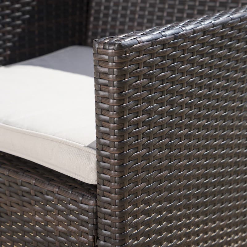 Aisha Outdoor 6-piece Aluminum Wicker Dining Set with Cushions by Christopher Knight Home - N/A