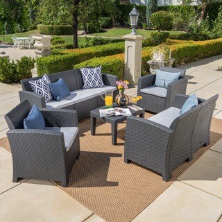 Daytona Outdoor Wicker Chat Set by Christopher Knight Home