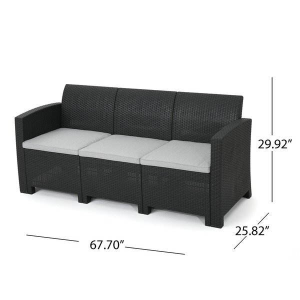 Jacksonville Outdoor 4-pc. Cushioned Wicker Chat Set by Christopher Knight Home