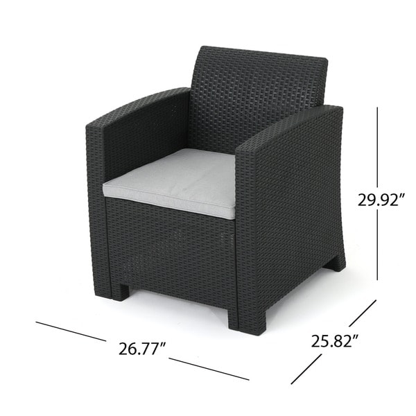 Daytona Outdoor 4-piece Wicker-style Chat Set with Cushion by Christopher Knight Home