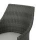 preview thumbnail 6 of 14, Hillhurst Outdoor 5-piece Round Wicker Dining Set with Cushions & Umbrella Hole by Christopher Knight Home
