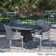 Hillhurst Outdoor 5-piece Round Wicker Dining Set with Cushions & Umbrella Hole by Christopher Knight Home - Thumbnail 1