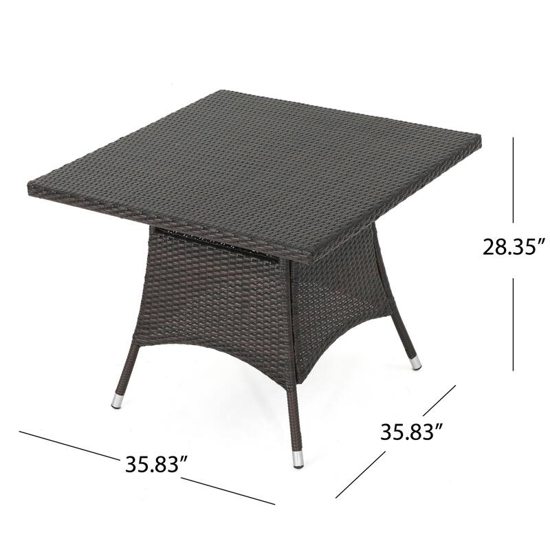 Hillhurst Outdoor 5-piece Square Wicker Dining Set with Cushions by Christopher Knight Home