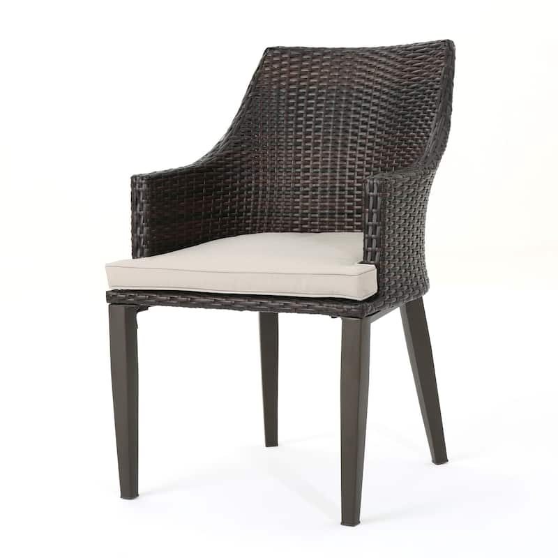 Hillhurst Outdoor 5-piece Square Wicker Dining Set with Cushions by Christopher Knight Home