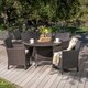 Cypress Outdoor 5-piece Round Wicker Dining Set with Cushions & Umbrella Hole by Christopher Knight Home - Thumbnail 1
