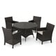 Cypress Outdoor 5-piece Round Wicker Dining Set with Cushions & Umbrella Hole by Christopher Knight Home - Thumbnail 3