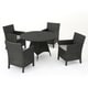 Cypress Outdoor 5-piece Round Wicker Dining Set with Cushions & Umbrella Hole by Christopher Knight Home - Thumbnail 2