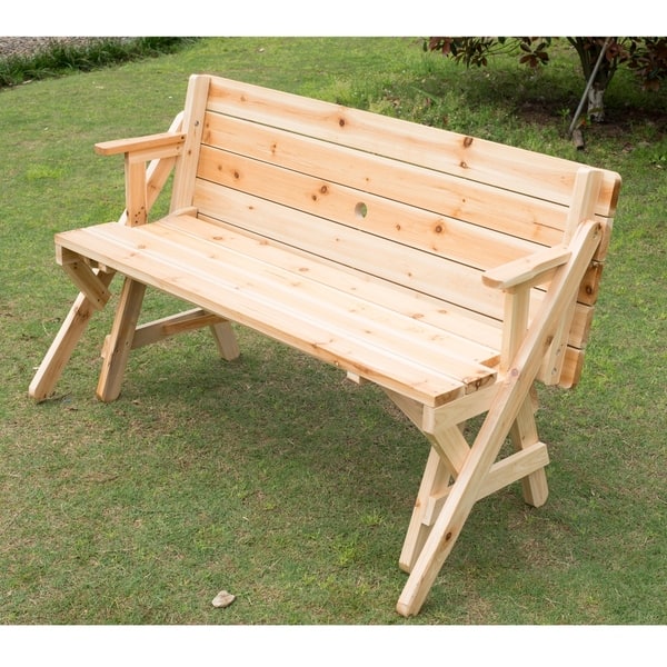 Outsunny 2 In 1 Convertible Picnic Table & Garden Bench (As Is Item) - Overstock - 30141718