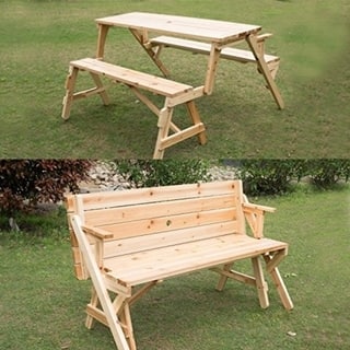 Outsunny 3 Piece Folding Convertible 2 In 1 Picnic Table Convertible 2 In 1 Picnic Table