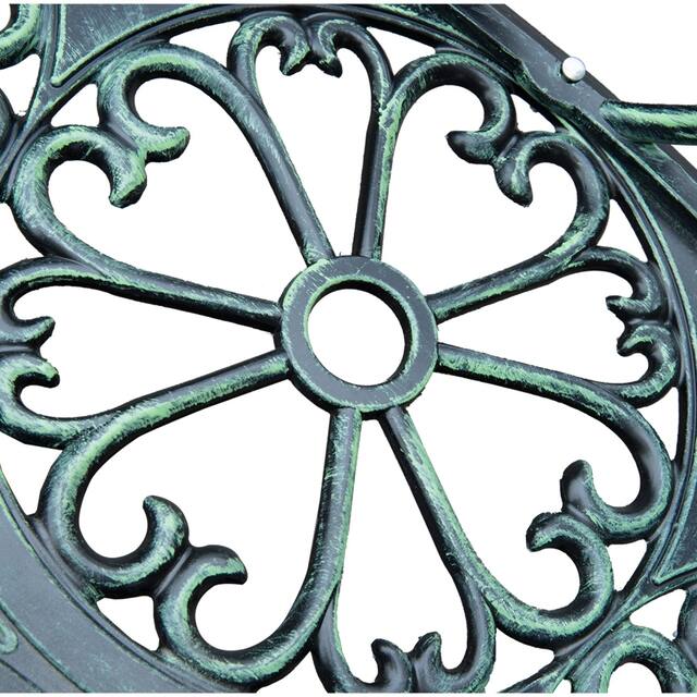 Outsunny 40" Cast Aluminum Rose Style Outdoor Patio Garden Decorative Park Bench with Stylish Design & Lightweight Build
