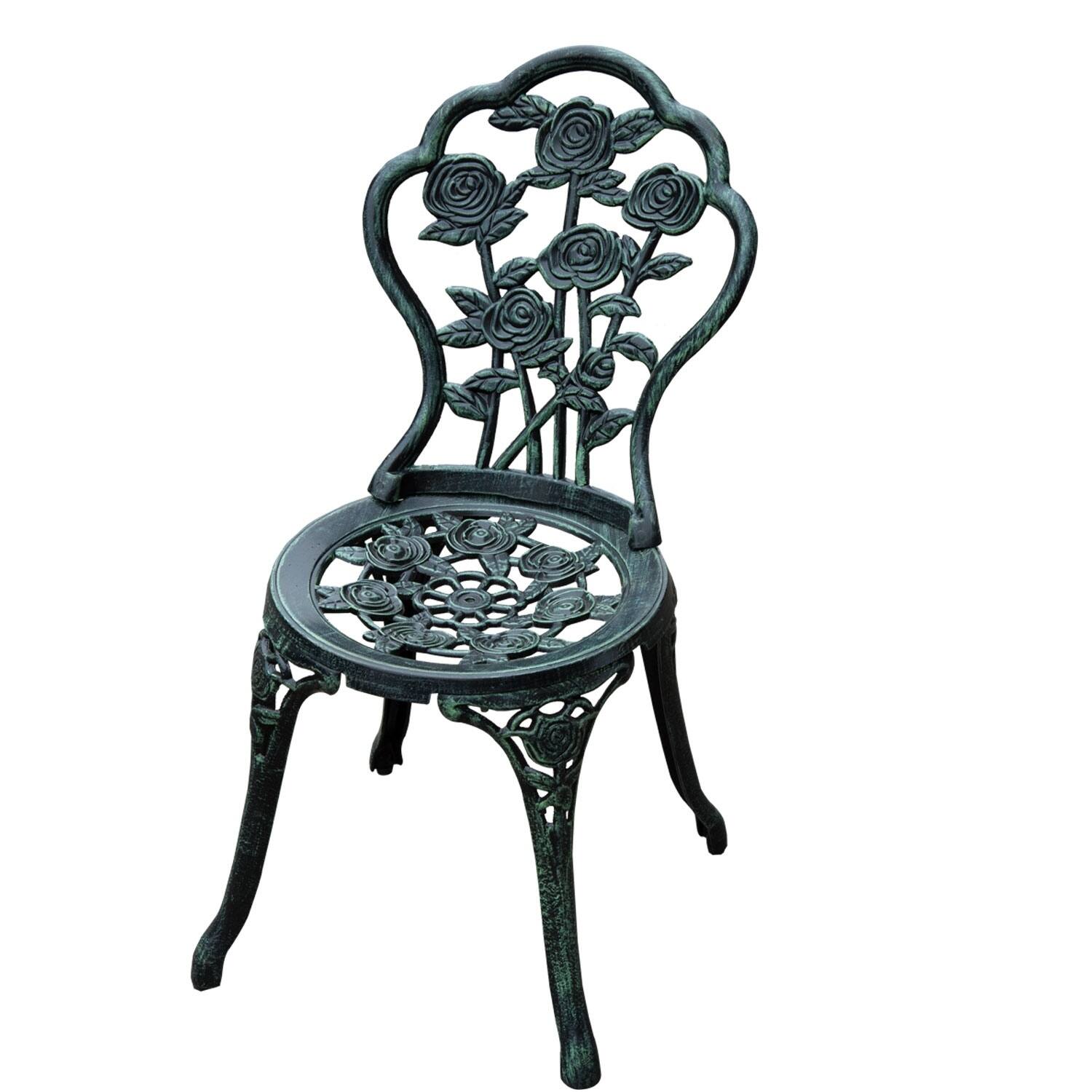 Outsunny 3 Piece Outdoor Cast Iron Patio Furniture Antique Style Dining