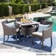 preview thumbnail 3 of 14, Franco Outdoor 5-piece Square Wicker Dining Set with Cushions by Christopher Knight Home Brown