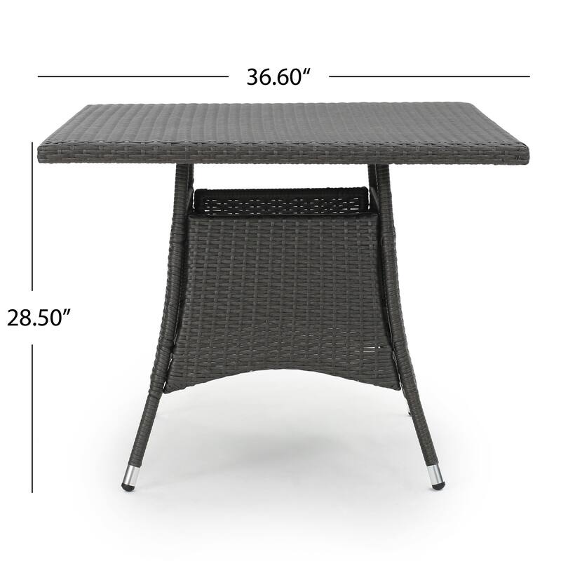 Franco Outdoor 5-piece Square Wicker Dining Set with Cushions by Christopher Knight Home