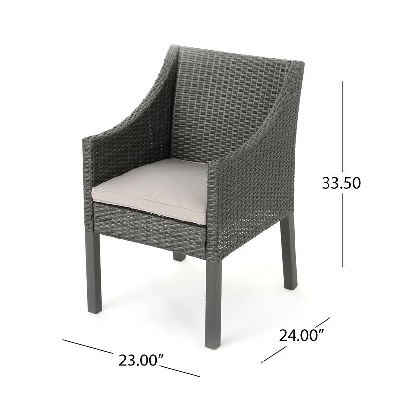Franco Outdoor 5-piece Square Wicker Dining Set with Cushions by Christopher Knight Home