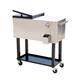 Outsunny 80 QT Rolling Ice Chest Portable Patio Party Drink Cooler Cart - Stainless Steel