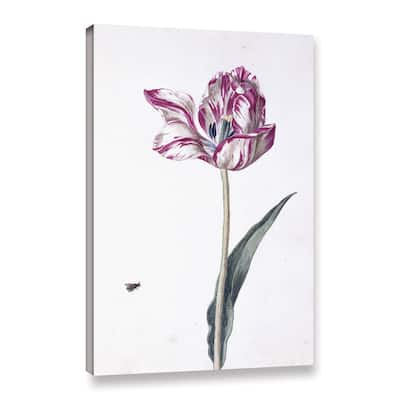 German School's Tulip and bee 18th century, Gallery Wrapped Canvas