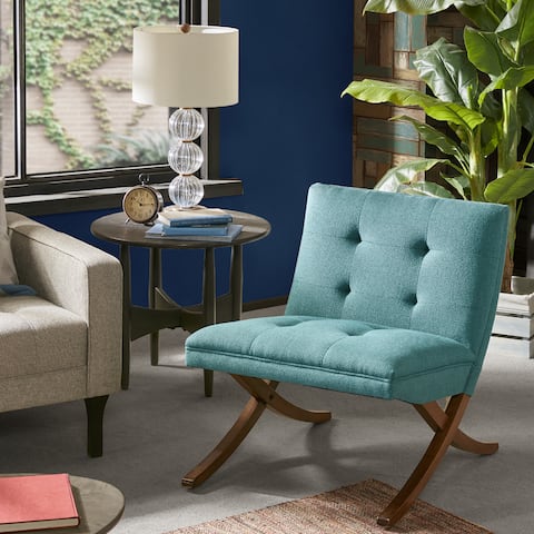 Ink And Ivy Living Room Chairs Online At Our Best Ink And Ivy Wynn Teal Pecan Foam Upholstered Wooden Lounge