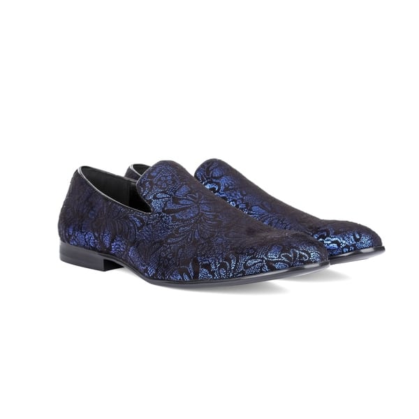 Miko Lotti Men\'s Slip On Smoking Loafers‎ Shoes Braided Accent Black Size 7 miko lotti Loafers & Slip-Ons for Men on Sale up to 90% Off  main image 2