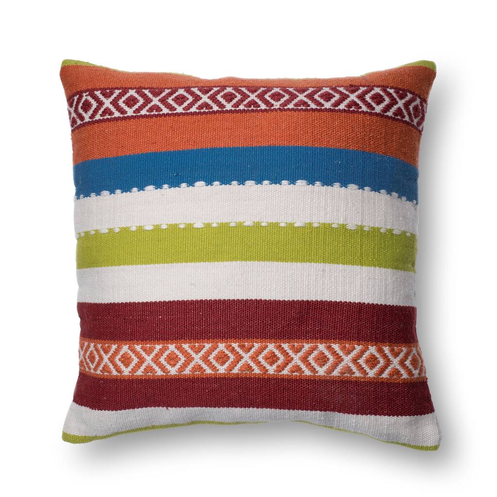 Woven Southwest Multi Stripe 22-inch Throw Pillow or Pillow Cover