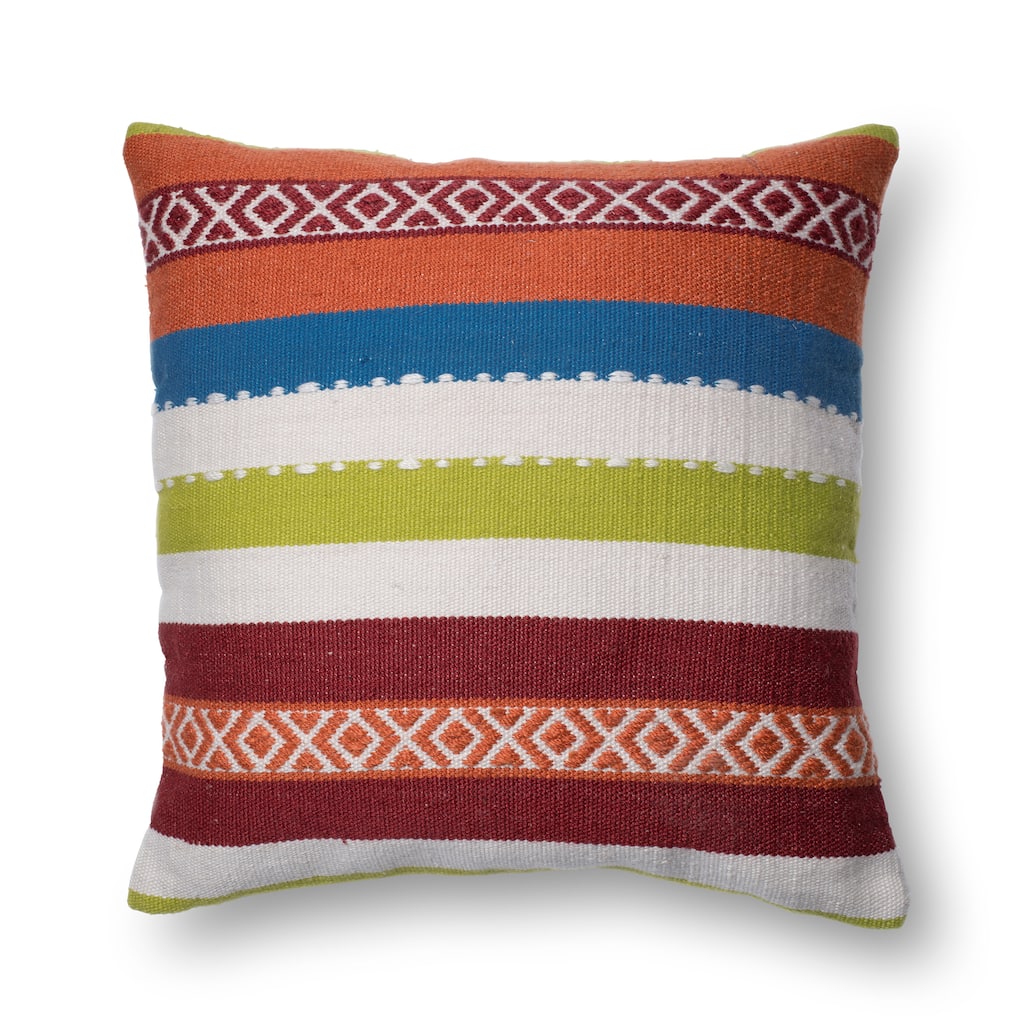 Woven Southwest Multi Stripe 22-inch Throw Pillow or Pillow Cover