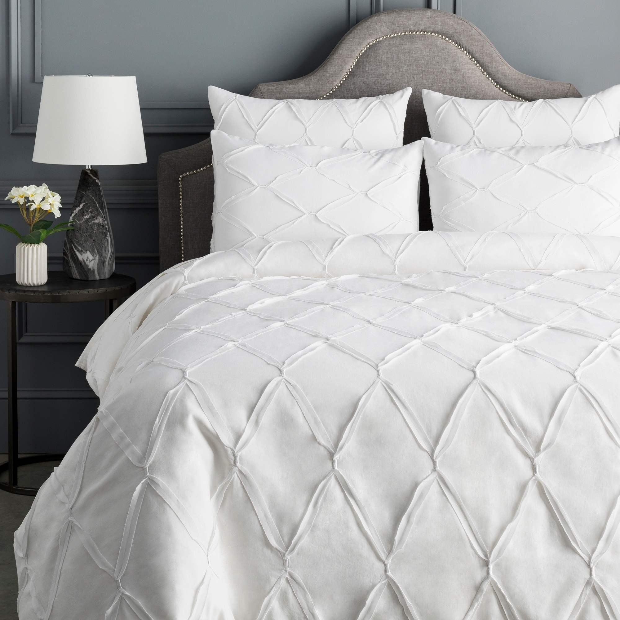 Shop Allycia White Modern Duvet Cover Set Free Shipping Today