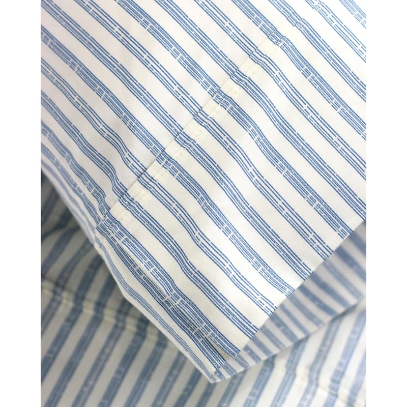 Printed Design Cotton Collection 400 Thread Count Navy Bamboo Stripe Bed Sheet Set