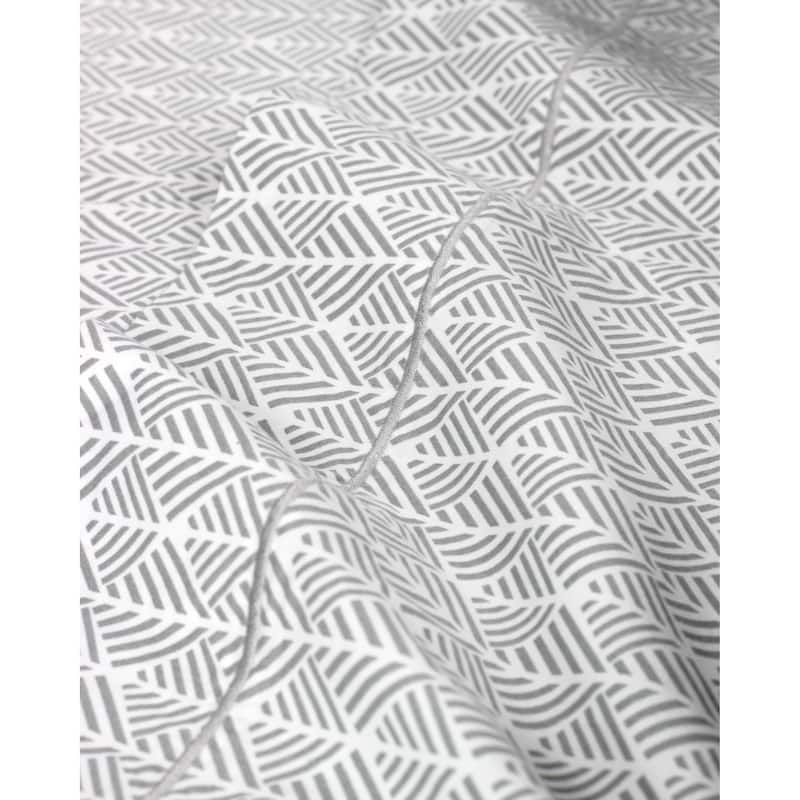 Cotton 400 Thread Count Grey Arrow Embroidered Sheet Set